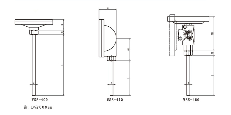 WSS工業雙金屬溫度計（通用型無固定裝置）_http://m.ttwn.com.cn_雙金屬溫度計_第3張