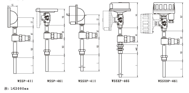 WSSX工業(yè)雙金屬溫度計(jì)（一體化型螺紋式）_http://m.ttwn.com.cn_雙金屬溫度計(jì)_第3張