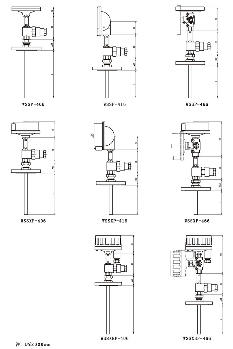 WSSX工業雙金屬溫度計（一體化型法蘭式）_http://m.ttwn.com.cn_雙金屬溫度計_第3張